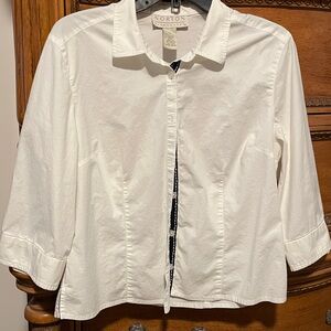 Norton McNaughton Vintage White Button-Down Blouse